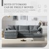 103.5" Chenille Modular Sectional Sofa with Deep and Wide Seat,L Shaped Cloud Couch Set with Double Cushions, 3 Colors - as Pic