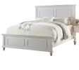 White Color Queen Size Bed Bedroom Furniture High Panel Headboard Footboard Plywood 1pc Bedframe - as Pic