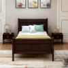 Wood Platform Bed Twin Bed Frame Mattress Foundation Sleigh Bed with Headboard/Footboard/Wood Slat Support - as pic