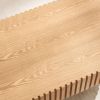 43.70 Inch Modern Handcraft Drum Coffee Table Oval Coffee Table for Living Room - Natural Ash