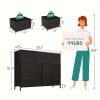 Dresser for bedroom 7 storage Spaces, assembled wardrobe lockers, bedroom furniture lockers - Black