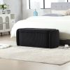 COOLMORE Storage Ottoman,Bedroom End Bench,Upholstered Fabric Storage Ottoman with Safety Hinge-Black