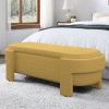 Linen Fabric Upholstered Bench with Large Storage Space for the Living Room, Entryway and Bedroom,yellow( 51.5''x20.5''x17'' ) - as Pic