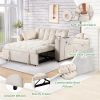 58" 4-1 Multi-functional Sofa Bed with Cup Holder and USB Port for Living Room or Apartments - Milk White - Foam