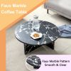 Versatile MDF Black Round Coffee Table for Various Interior Styles, with Product Dimensions of 31.5*31.5*13.98