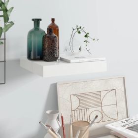Floating Wall Shelf High Gloss White 9.1"x9.3"x1.5" MDF - White
