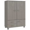 Wardrobe HAMAR Light Gray 39"x17.7"x53.9" Solid Wood Pine - Grey
