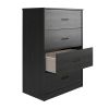 Classic 4 Drawer Dresser; Dark Oak; Espresso; Dove Grey; Antique Oak; Walnut; White - black oak