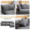 112.2" L-Shape Chenille Upholstered Sofa for Living Room Modern Luxury Sofa Couch with Ottoman and 5 Pillows for Living Room - Gray - Foam