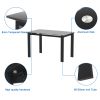 7-piece dining table set;  dining table and chair for 6 - Black