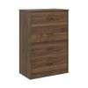 Classic 4 Drawer Dresser; Dark Oak; Espresso; Dove Grey; Antique Oak; Walnut; White - walnut