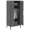 Wardrobe FLORO Gray 30.3"x20.9"x67.3" Solid Wood Pine - Gray