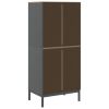 Wardrobe FLORO Gray 30.3"x20.9"x67.3" Solid Wood Pine - Gray
