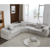 Oversized Combination Sofa,Curved Sofa,Upholstered 4 Seater Couch for Living Room Gray