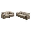 Modern Living Room Sofa Two-Piece Set, Suitable for Living room and Bedroom Sofa Set, Consists of two pieces of 2 Seater Sofa,Tan Corduroy - as Pic