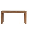 64in Rustic Wood Console Table – Elegant Entryway Table with Decorative Beaded Trim - as Pic
