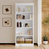 83.4" Tall Wood Bookcase,5-Tier Home Decor Bookshelves with Adjustable Storage Shelves,Storage Organizer, White