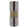 Obregon Corner Bar Cabinet, Ten Built-in Wine Rack, Single Door Macadamia / Taupe - as Pic