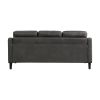 Gray Polished Microfiber Upholstered 1pc Sofa Button Tufted Contoured Arms Solid Wood Frame Couch Casual Living Room Furniture - as Pic