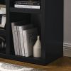 Open Wooden Open Shelf Bookcase, Freestanding Display Storage Cabinet with 7 Cube Storage Spaces
