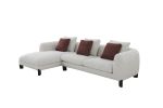 Mardi Maroon & Beige Tweed Sectional Sofa w/3 Pillows - as Pic