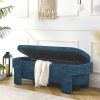 Linen Fabric Upholstered Bench with Large Storage Space for the Living Room, Entryway and Bedroom,dark blue( 51.5''x20.5''x17'' ) - as Pic