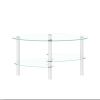 Transparent Oval glass coffee table, modern table with stainless steel leg, tea table 3-layer glass table for living room - as Pic