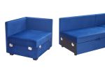 Convertible Pull Out Sleeper Sofa Bed with Storage Chaise, Oversized U Shaped Sectional Couch Bed with 2 Pillows,Velvet Blue
