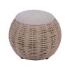 Natural Woven Ottoman with Storage, Brown - as Pic