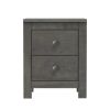Farmhouse Wooden Nightstand Set of 2 with Retro Design, Wood Side Table with Storage Cabinet for Bedroom, Antique Gray - as Pic