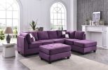 Malone G637B-SC Sectional ( Without Ottoman) , PURPLE - as Pic