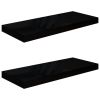 Floating Wall Shelves 2 pcs High Gloss Black 23.6"x9.3"x1.5" MDF - Black