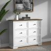 6 DrawersTall Dresser for Bedroom Vertical Storage Tower  Wood Top Closets - White