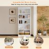 83.4" Tall Wood Bookcase,5-Tier Home Decor Bookshelves with Adjustable Storage Shelves,Storage Organizer, White
