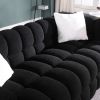 84.3 length ,35.83" deepth ,human body structure for USA people, marshmallow sofa,boucle sofa ,White color,3 seater - Black