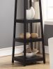 Vassen Coat Rack w/ 3-Tier Storage Shelves in Black Finish - as Pic