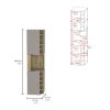 Obregon Corner Bar Cabinet, Ten Built-in Wine Rack, Single Door Macadamia / Taupe - as Pic