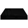 Floating Wall Shelves 2 pcs High Gloss Black 15.7"x9.1"x1.5" MDF - Black
