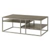 Padena Metal Frame Wood Living Room Coffee Table with Shelf - as Pic