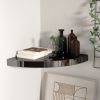 Floating Corner Shelf High Gloss Black 13.8"x13.8"x1.5" MDF - Black