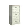 Tall Dresser for Bedroom with 5 Drawers for Closet, Chest of Drawers with Metal Handle - Cream