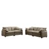 Modern Living Room Sofa Two-Piece Set, Suitable for Living room and Bedroom Sofa Set, Consists of two pieces of 2 Seater Sofa,Tan Corduroy - as Pic
