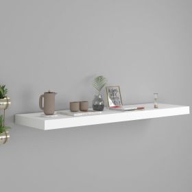 Floating Wall Shelf White 35.4"x9.3"x1.5" MDF - White