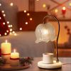 Marble Candle Warmer Lamp with Timer Table lamp, Mom Birthday Gifts for Women, Christmas Gifts, Wax Melts Warmer - white