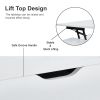 39" Wood Lift Top Coffee Table with Hidden Compartment and Storage Shelf for Living Room, Reception Room, White - White - MDF+Metal