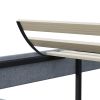 Simple Queen Size Grey Bed frame, Adjustable Headboard - as Pic