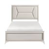 1pc Modern Luxury Queen Bed Upholstered Headboard with LED Lighting Wooden Bedroom Furniture Antique White Finish and Gold - as Pic