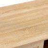 41.34" Rattan Coffee table, sliding door for storage, solid wood legs, Modern table for living room - Natural