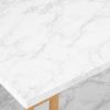 (106 x 50 x 48cm) Simple Double-layer Golden Iron Pipe Marble PVC Coffee Table Rectangular - White & Golden