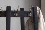Vassen Coat Rack w/ 3-Tier Storage Shelves in Black Finish - as Pic